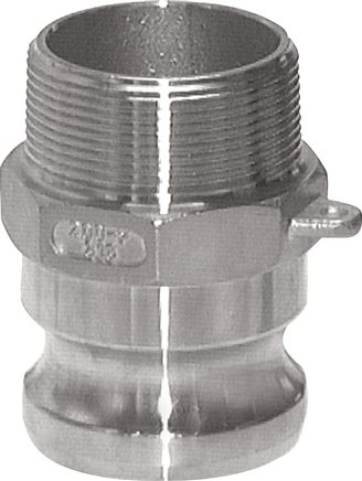 Exemplary representation: Quick coupling plug with male thread, stainless steel (1.4408)