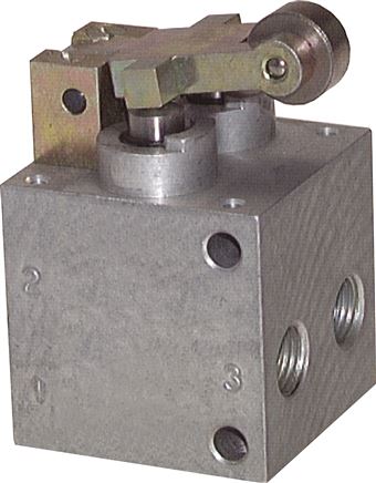 Exemplary representation: 5/2-way roller lever valve